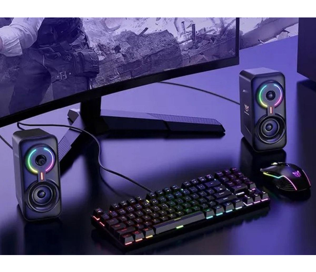I-ONIK Słuchawki gamingowe X28 RGB czarne (przewodowe) ON-X28/BK - 1372989 - zdjęcie 7